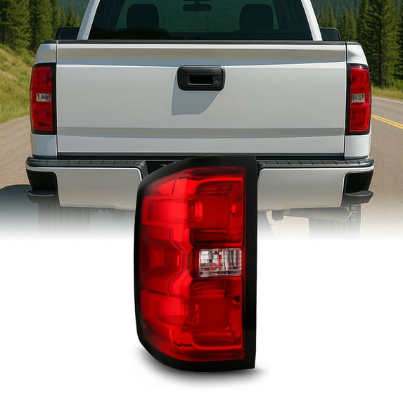 AKKON - Fit 2014-2018 Chevy Silverado 1500/ 15-19 Silverado 2500HD/3500HD /GMC SIERRA 3500 HD Tail Lights Driver Side Rear Lamp