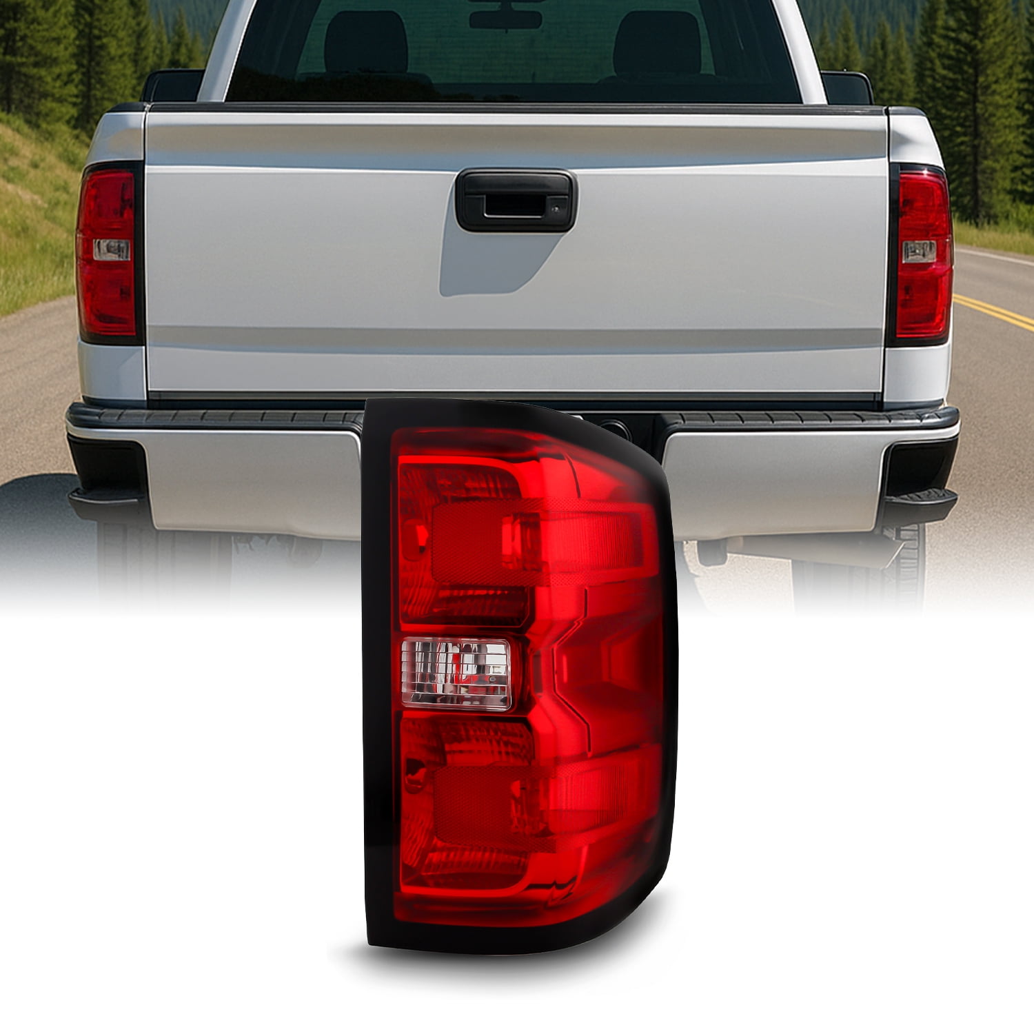 AKKON - Fit 2014-2018 Chevy Silverado 1500/ 15-19 Silverado 2500HD/3500HD /GMC SIERRA 3500 HD Tail Lights Passenger Side Rear Lamp