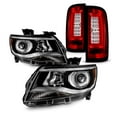 thumbnail image 1 of AKKON - Fit 2015-2022 Chevy Colorado [Halogen Type] Projector Headlights + LED DRL Tail Lights Chrome Housing Red Clear Lens, 1 of 7