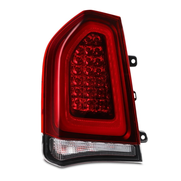 AKKON - Fit 2015-2023 Chrysler 300 15-23 OE Style [Full LED] Tail Lights Black Bezel w/Dark Red Lens Driver Left Side Assembly