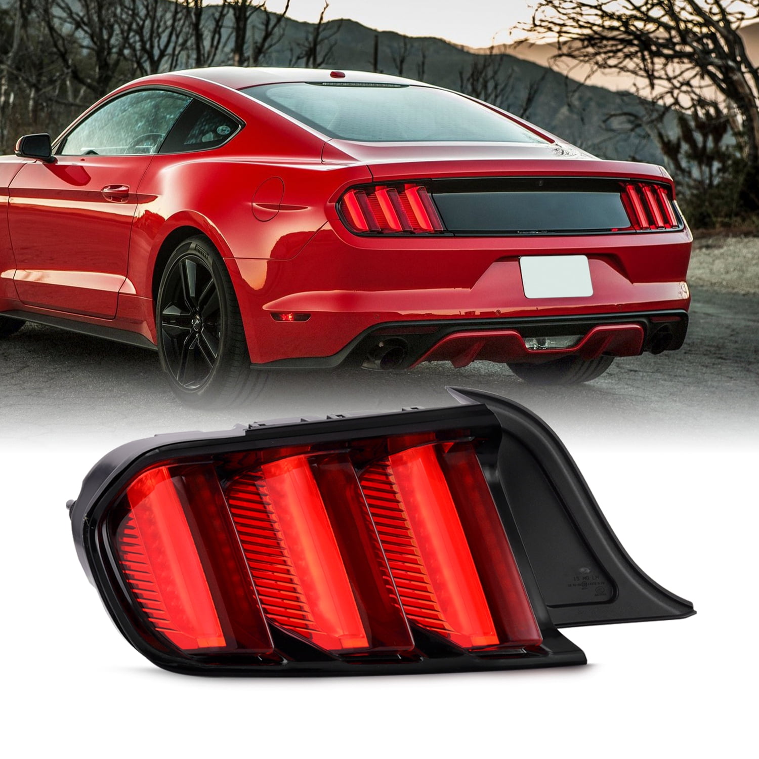 Left Side Red AKKON - Fit 2015-2023 Ford Mustang 15-23 LED Sequential Tail Light ...