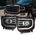 thumbnail image 1 of AKKON - Fit 2016-2018 GMC Sierra 1500 2019 1500 Limited [FULL LED] Projector Black Headlights w/DRL Tube Pair Left+Right, 1 of 7
