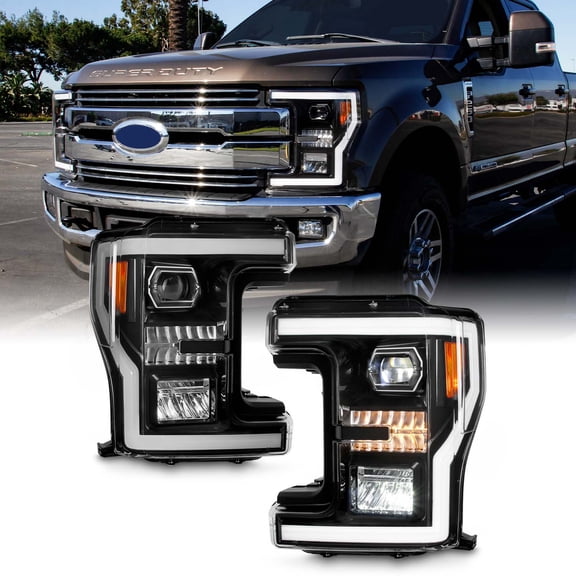 AKKON - Fit 2017-2019 Ford F250 F350 F450 F550 SuperDuty Full LED DRL Sequential Signal w/Welcome Light Function Black