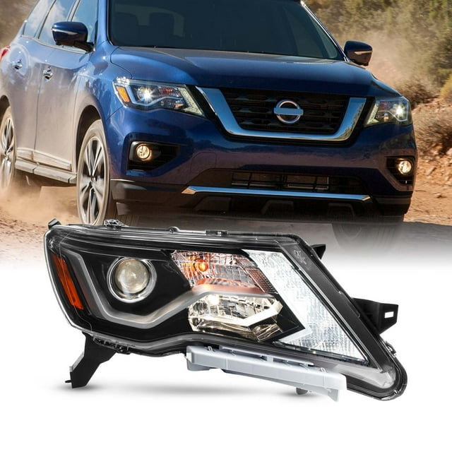 AKKON - Fit 2017-2020 Nissan Pathfinder OE Style Halogen Type LED DRL Projector Headlight Headlamp Assembly Passenger Right