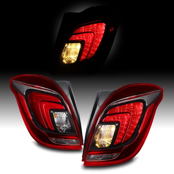 AKKON - Fit 2017-2022 Buick Encore LED DRL Running Brake Signal Red Clear Tail Lights Brake Lamp Driver+Passenger Pair