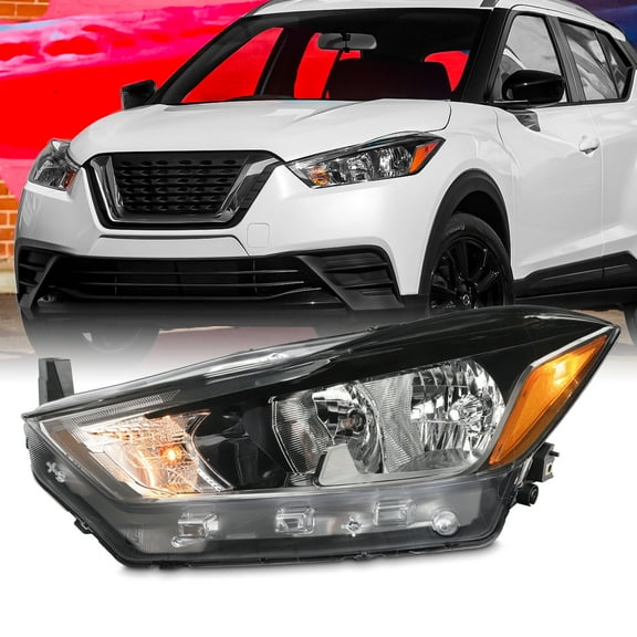 AKKON - Fit 2018 2019 2020 Nissan Kicks S / SV Model Halogen Type Projector Headlight Left Driver Side Assembly