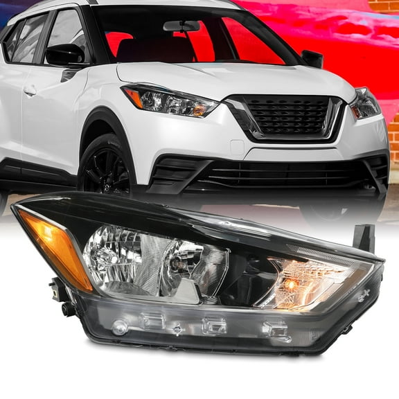 AKKON - Fit 2018 2019 2020 Nissan Kicks S / SV Model Halogen Type Projector Headlight Right Passenger Side Assembly