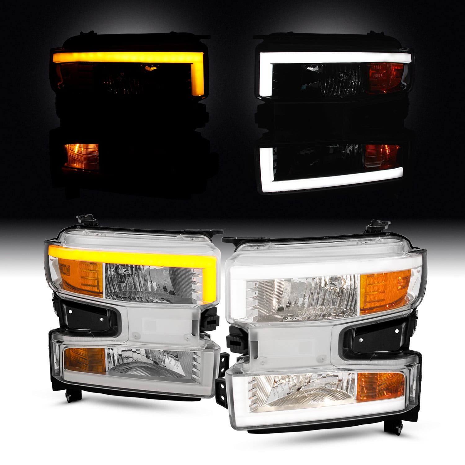 Headlights For 2019-2022 Chevy Silverado 1500 Front Lamps Replacement Left Right 03 By