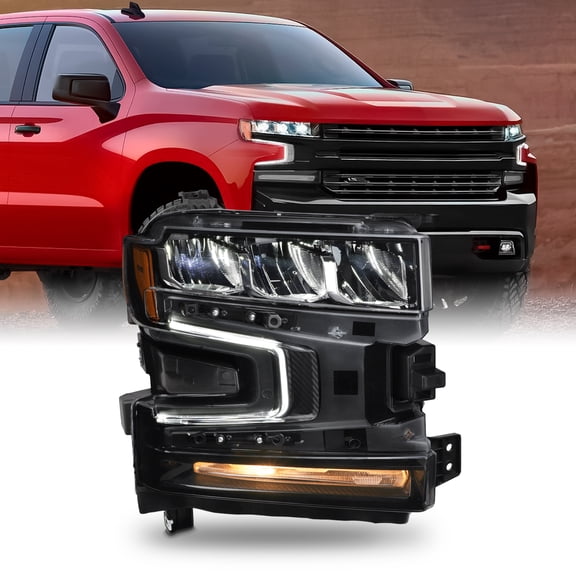 AKKON - Fit 2019 2020 2021 Chevy Silverado 1500 LED DRL w/Halogen Signal Headlight Replacement OE Style Passenger Side