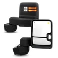 thumbnail image 1 of AKKON - Fit 2019-2023 Chevy Silverado/ GMC Sierra 2500HD 3500HD Towing Mirror Power Heated Turn Signal Bling Spot Light Temp Sensor Smoked Black, 1 of 7