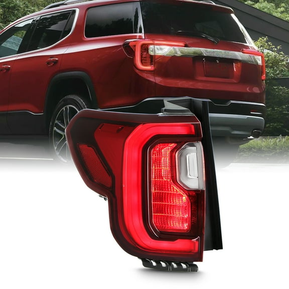 AKKON - Fit 2020 2021 2022 2023 GMC Acadia SL|SLE|SLT|DENALI Full LED Outer Chrome Tail Light Rear Brake OE Style Driver Left Side