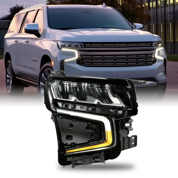 AKKON - Fit 2021 2022 2023 Chevy Tahoe/Suburban 21-23 [Full LED] Switchback Headlight Headlamp Passenger Right Side