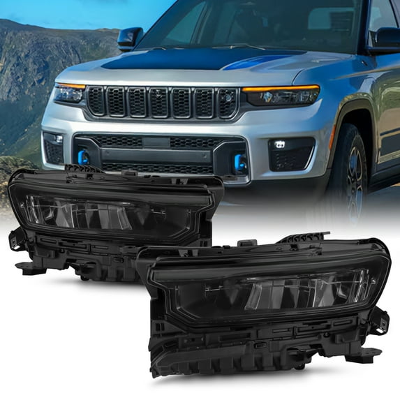 AKKON - Fit 2021 2022 2023 Jeep Grand Cherokee 21-23 Amber DRL w/o Auto Leveling Full LED Headlight Headlamp Driver - Passenger