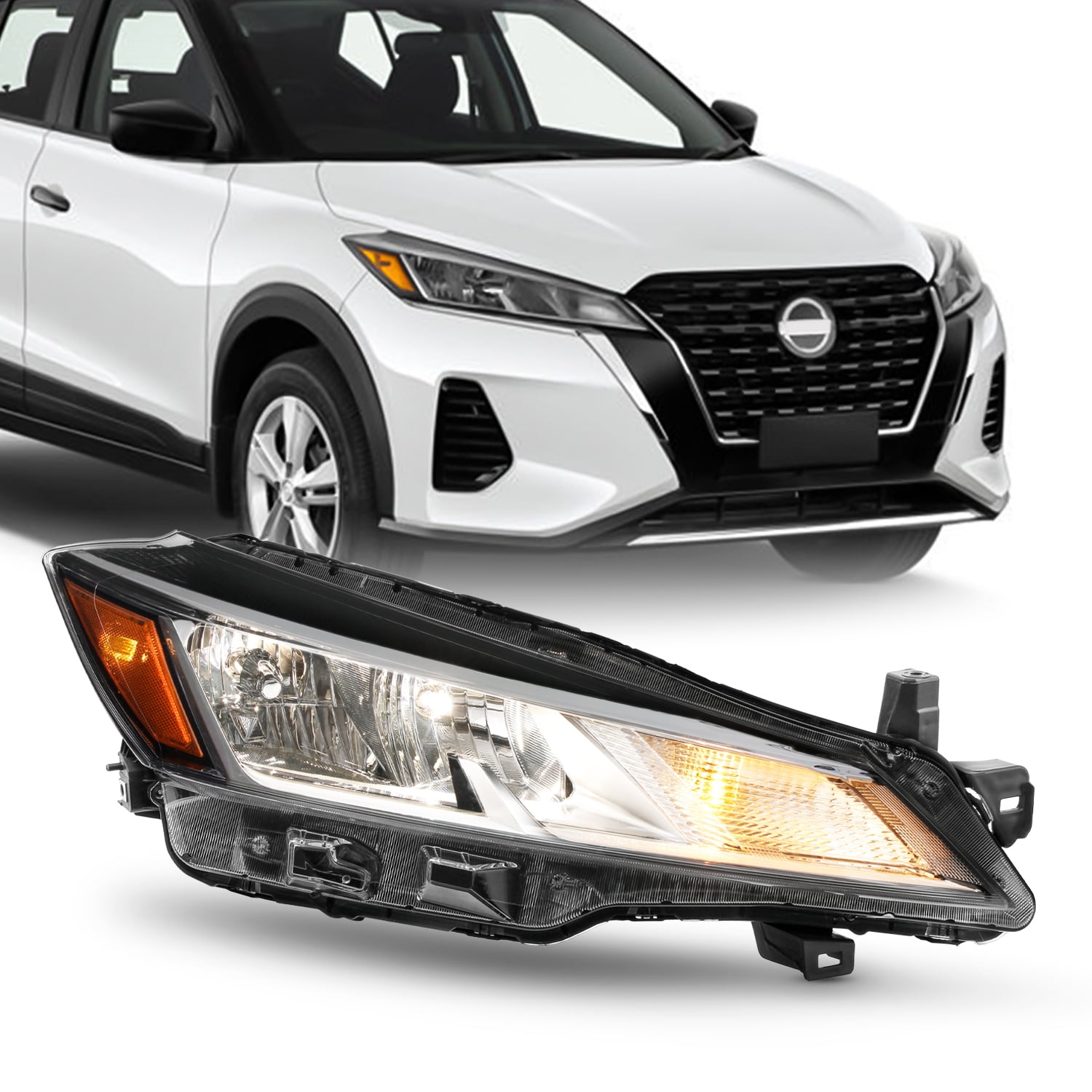 AKKON - Fit 2021 2022 2023 Nissan Kicks 21-23 [Halogen Type] Headlight ...