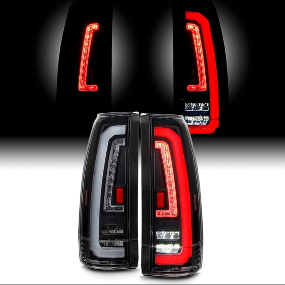 AKKON - Fit Chevy/GMC C1500/K1500 Suburban/Tahoe GMC Yukon Chevy Blazer Escalade LED Tail Lights Black Clear Rear Lamp
