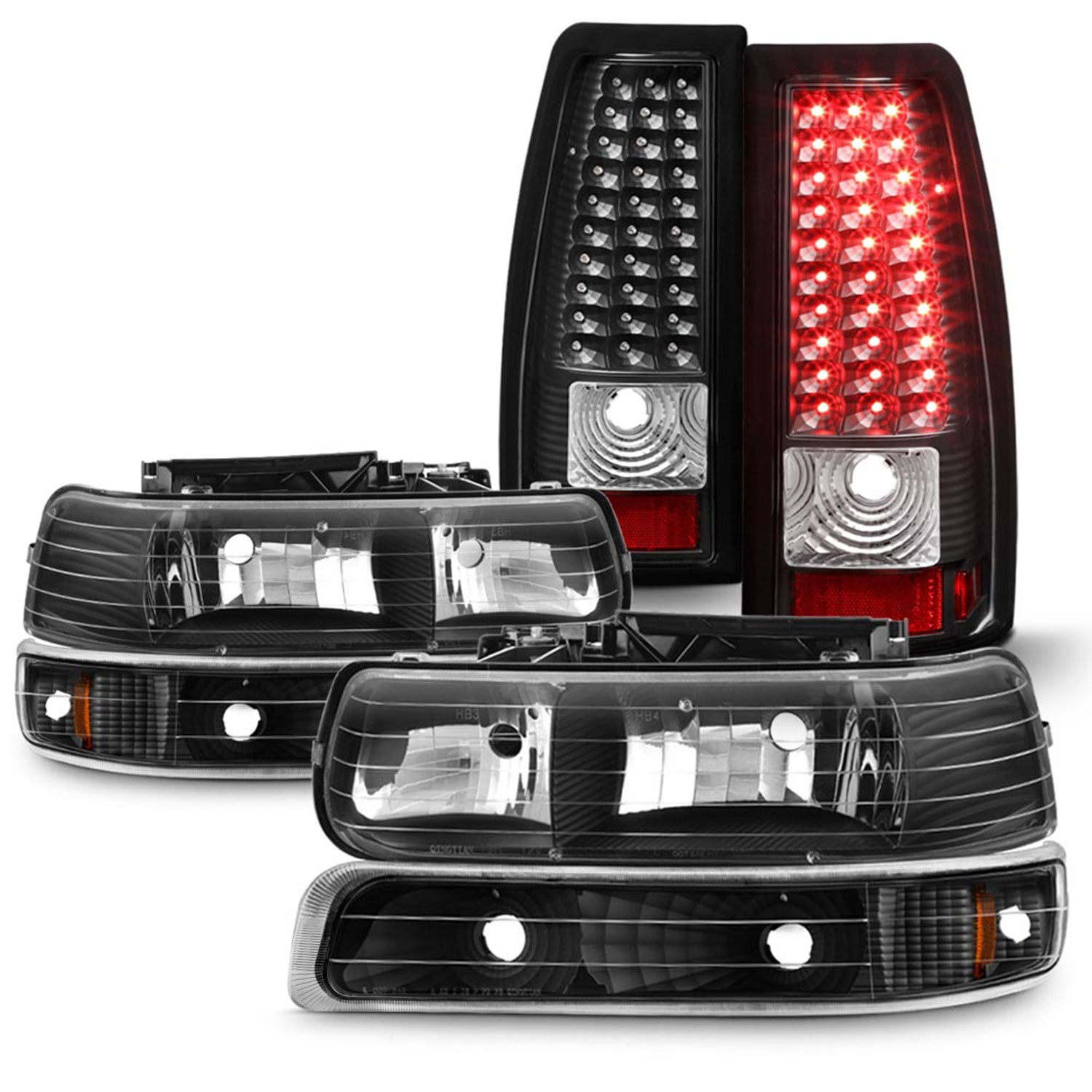 Akkon Fits Chevy Silverado Hd Hd Black Headlights