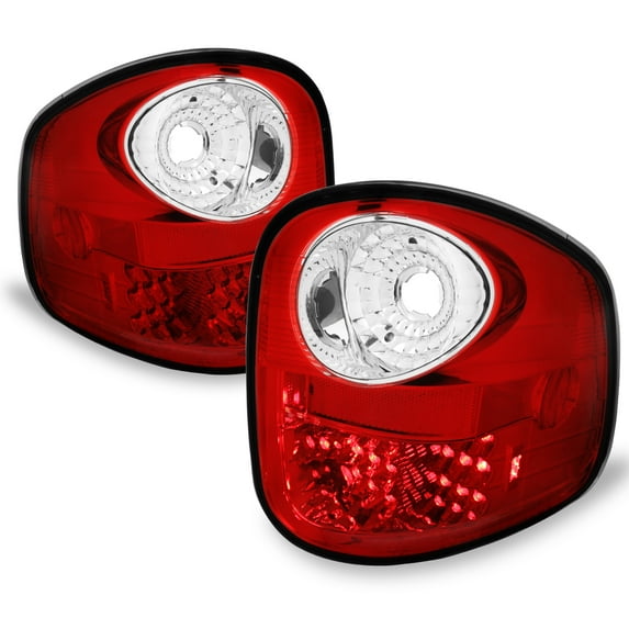 AKKON - Fits 2001-2003 F-150 / 2004 F150 Heritage Model Pickup Flareside Bed LED Red Clear Tail Lights LH+RH Replacement