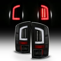 AKKON - Fits 2002-2006 Dodge Ram 1500 2003-06 2500/3500 LED Tube Black Tail Brake Lamp Light Housing - Pair
