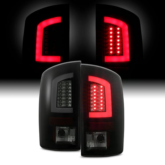 AKKON - Fits 2003-2006 Dodge Ram 1500/ 2500/3500 LED Tube Black Smoked Tail Brake Lamp Lights Left+Right Pair