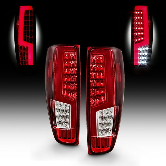 AKKON - Fits 2004-12 Chevy Colorado GMC Canyon 2006 Isuzu i-280 i-350 2007-08 i-290 i-370 Full LED Tube Red Tail Lights Pair