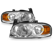 AKKON - Fits 2004 2005 2006 Sentra 4Door Sedan [Halogen Style] Chrome Headlights Driver Passenger Pair Set 04 05 06