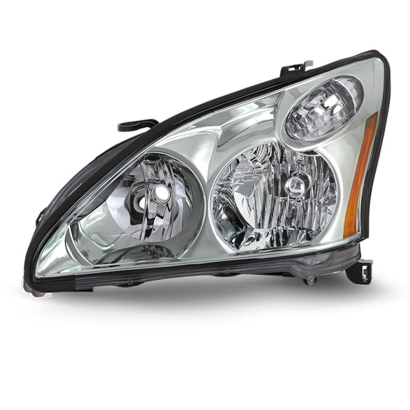 AKKON - Fits 2004-2006 Lexus RX330 2006-2009 RX350 2006-2008 RX400h [Halogen Type] Headlight Chrome Headlamp Driver Left Side