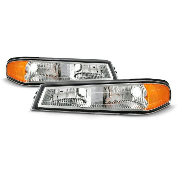 AKKON - Fits 2004-2012 Chevy Colorado GMC Canyon 06-08 Isuzu i-Series Chrome Bumper Signal Parking Lights Lamp Pair Left+Right