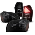 thumbnail image 1 of AKKON - Fits 2005 2006 2007 Dodge Magnum Black Smoked Headlights + LED Blk Smoke Tail Brake Lamps Pair Left + Right, 1 of 5