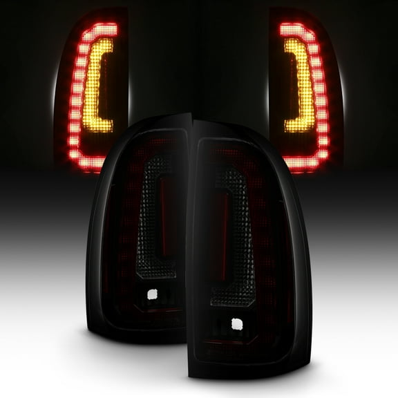 AKKON - Fits 2005-2015 Toyota Tacoma Pickup Tube DRL LED Black Smoked Tail Lights Lamp Left + Right Side 05-15