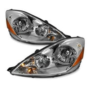 AKKON - Fits 2006-2010 Toyota Sienna Factory OE Style Headlights Replacement Assembly - Chrome Housing