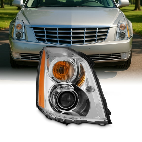 AKKON - Fits 2006-2011 Cadillac DTS [HID/Xenon Type] Projector Chrome Headlight Passenger Right Side Re-use HID Kit