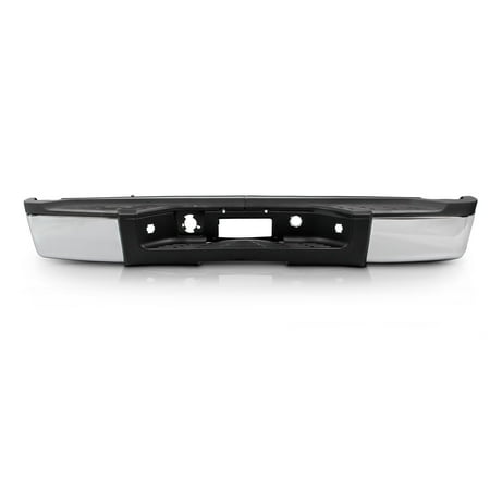 AKKON - Fits 2007 2008 2009 2010 Chevy Silverado / GMC Sierra 2500HD 3500HD w/o Sensor Hole Chrome Rear Bumper + Bracket Bolt