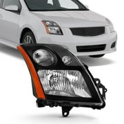 AKKON - Fits 2007 2008 2009 Nissan Sentra 2.0L Models Passenger Right Side Halogen Headlight Headlamp- Black