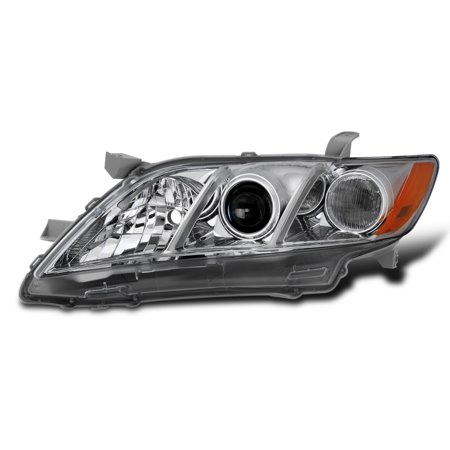 AKKON - Fits 2007 2008 2009 Toyota Camry LE/CE/Base/XLE Sedan Models [Halogen Type] Projector Chrome Headlight Driver Left Side