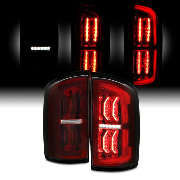 AKKON - Fits 2007-2008 Dodge Ram 1500 07-09 Ram 2500 3500 Pickup LED Red Smoked Tail Brake Lights Pair Driver+Passenger