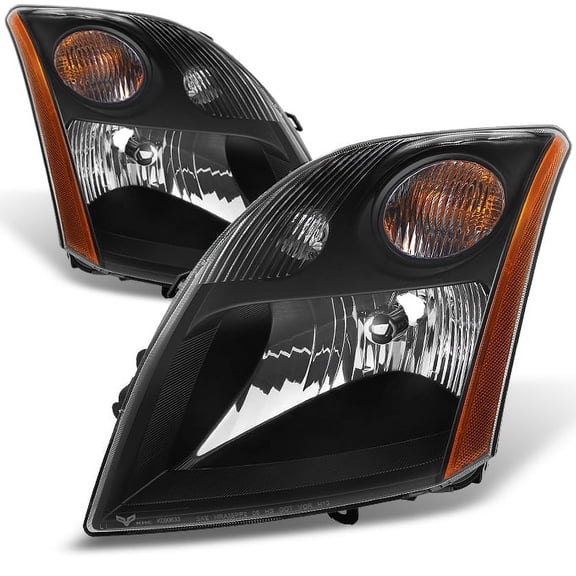 AKKON - Fits 2007-2009 Sentra Base | S | SL | SE-R Black Headlights Driver and Passenger Side Replacement