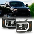 thumbnail image 1 of AKKON - Fits 2007-2013 GMC Sierra 1500 2500HD 3500HD LED [C-Tube] Projector Headlights [Black Edition] Pair Driver + Passenger, 1 of 7