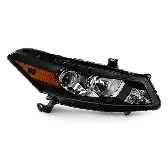 AKKON - Fits 2008 2009 2010 Honda Accord 2Door Coupe Black Clear Halogen Type Healights Passenger Right Side