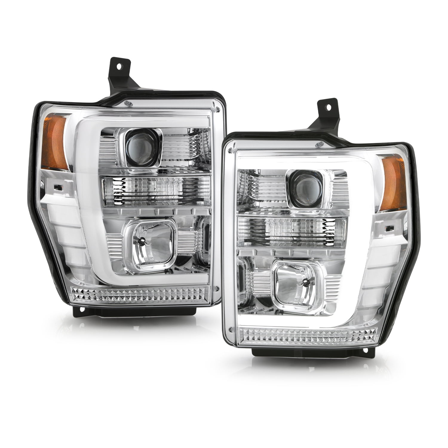 AKKON Power Heated Towing Mirrors For 2017-2019 Ford F-250/F-350/F-450/F-550 Super Duty – Black, With Turn Signal & Lights