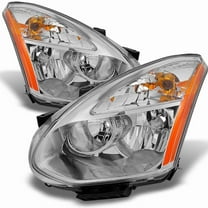 AKKON - Fits 2008-2014 Rogue SUV Halogen Type Clear Headlights Driver Left   Passenger Right Side Replacement Pair Set