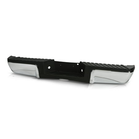 AKKON - Fits 2008-2016 Ford F250/F350/F450 SuperDuty Chrome Steel Rear Bumper w/o Parking Sensor Holes w/Bracket Pad Accessories