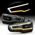 thumbnail image 1 of AKKON - Fits 2008-2017 Mitsubishi Lancer 08-15 Evolution LED Tube Running Sequential Signal Halogen Projector Chrome Headlights, 1 of 7