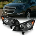 thumbnail image 1 of AKKON - Fits 2009 2010 2011 2012 Chevy Traverse Black Bezel Headlights Headlamps Direct Replacement, 1 of 4