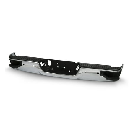 AKKON - Fits 2009-2018 Dodge Ram 1500 2500 3500 Chrome Steel Corner Step Rear Bumper with Back Object Sensor w/o Dual Exhaust