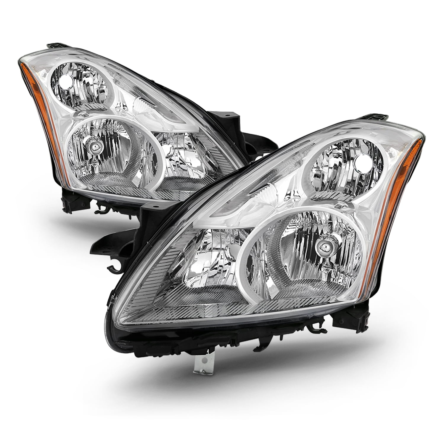 AKKON - Fits 2010 2011 2012 Altima 4Door Sedan [Halogen Models] Chrome Headlights Headlamp Left Driver + Right Passenger Pair