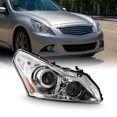 thumbnail image 1 of AKKON - Fits 2010-2013 G37 / 11-12 G25 / 2015 Q40 Sedan 4-Door [HID/Xenon Type] Projector Chrome Headlight Passenger Right Side, 1 of 5