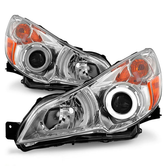 AKKON - Fits 2010-2014 Subaru Legacy 10-14 Outback Sedab Wagon Models Halogen Type Chrome Headlights Pair Left+Right Replacement