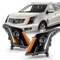 thumbnail image 2 of Pair Halogen LED Projector Headlights For Cadillac SRX 2010-2016 – Chrome Housing, Clear Lens 2 of 6