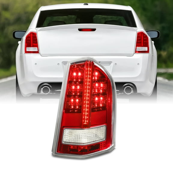 AKKON - Fits 2011-2013 Chrysler 300 Base Limited S Model LED Running Brake Signal Chrome Red Tail Light Passenger Right