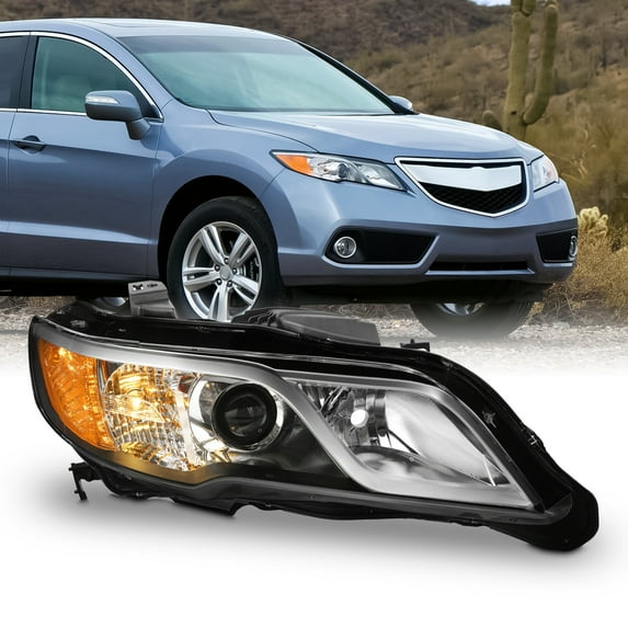 AKKON - Fits 2013 2014 2015 Acura RDX [Halogen Type] Projector Chrome Headlight Headlamp Passenger Right Side Replacement